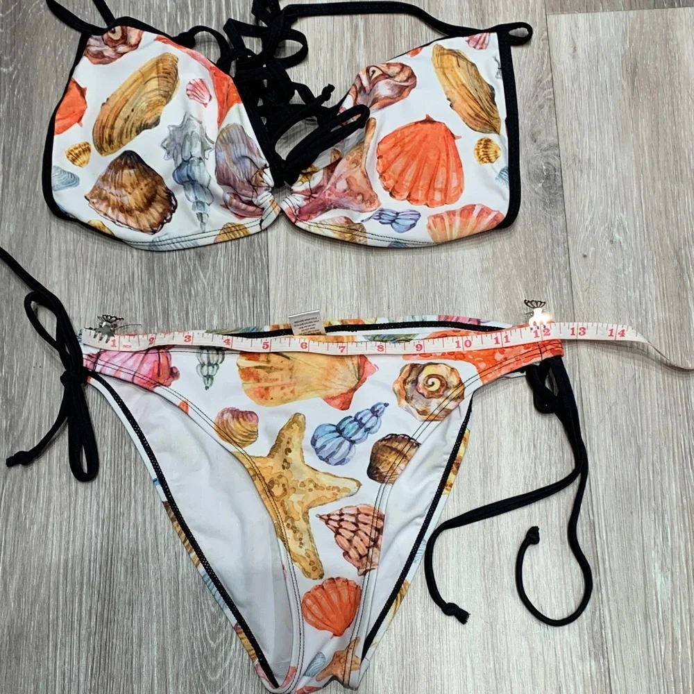 Seashell Print Bikini Set - Picture 2 of 4